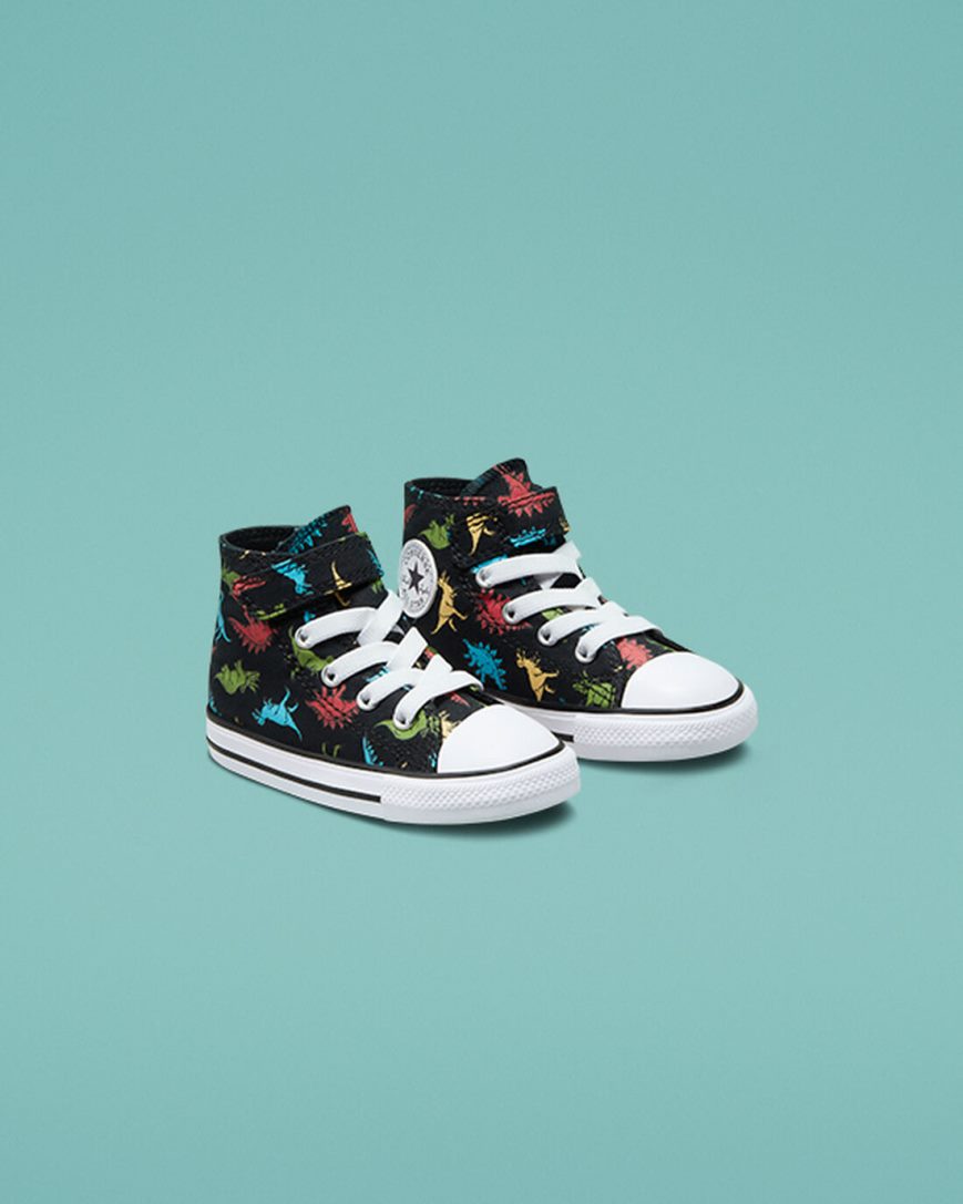 Zapatillas Altas Converse Chuck Taylor All Star Easy-On Dinosaurs Niña Negras Rojas Azules | PE L78W24